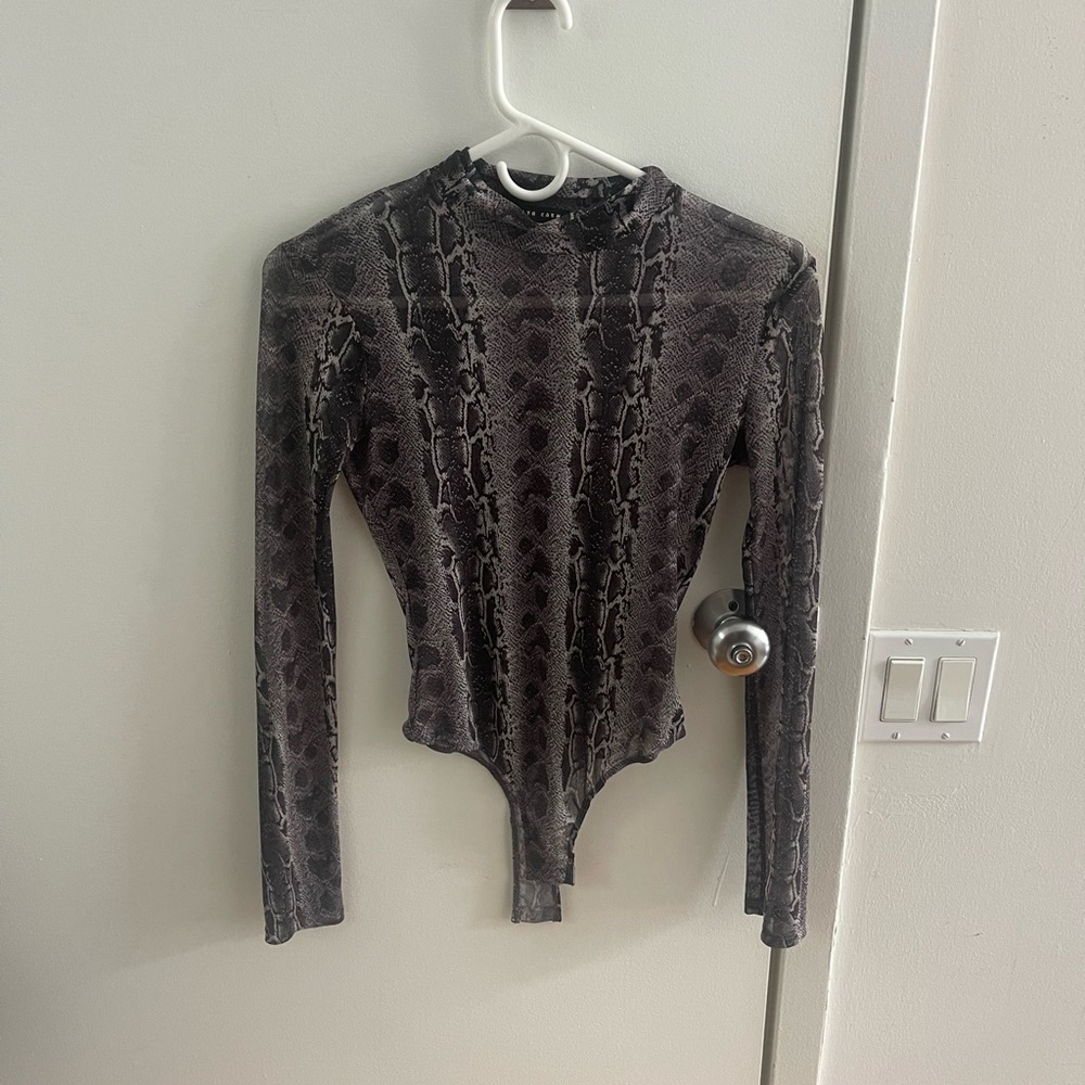 Snakeskin Long Sleeve Bodysuit
